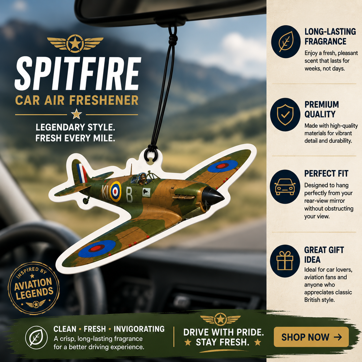MyFreshScent.com Facebook ad: Bring aviation history to every journey with our…