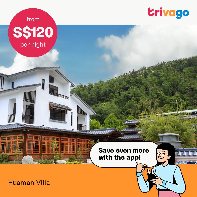 trivago Facebook ad: Get the trivago app.
