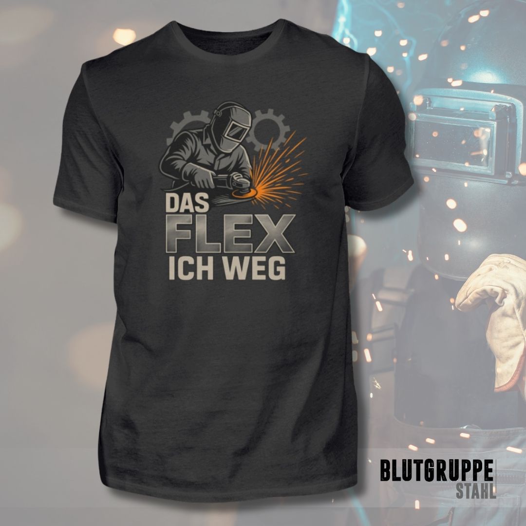 Blutgruppe Stahl Facebook ad: Das flex ich weg- T-Shirt
