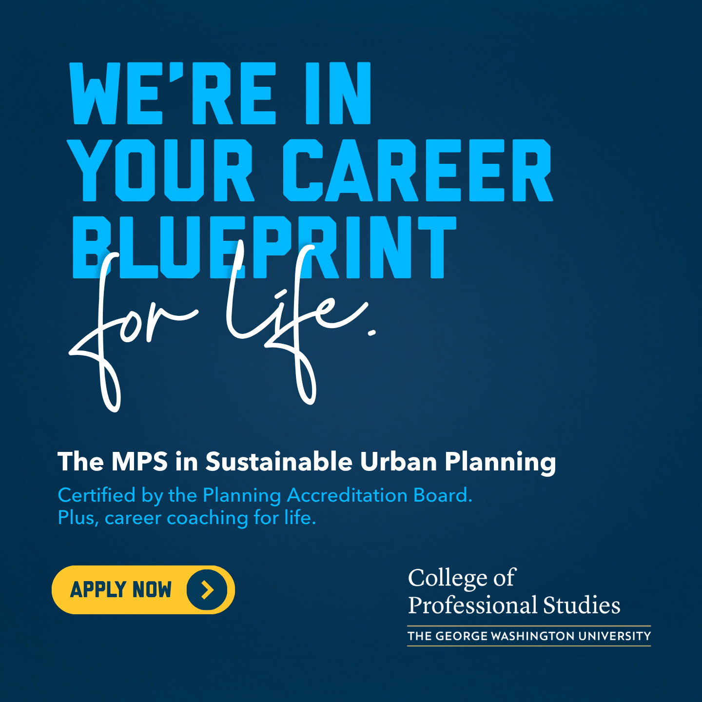 The George Washington University - College of Professional Studies Facebook ad