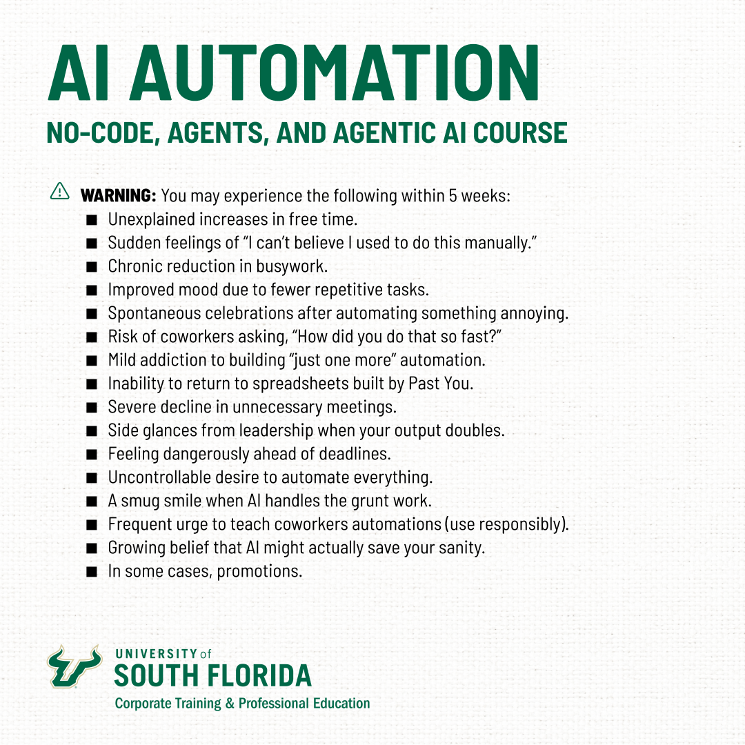 USF Corporate Training and Professional Education Online Certificates Facebook ad