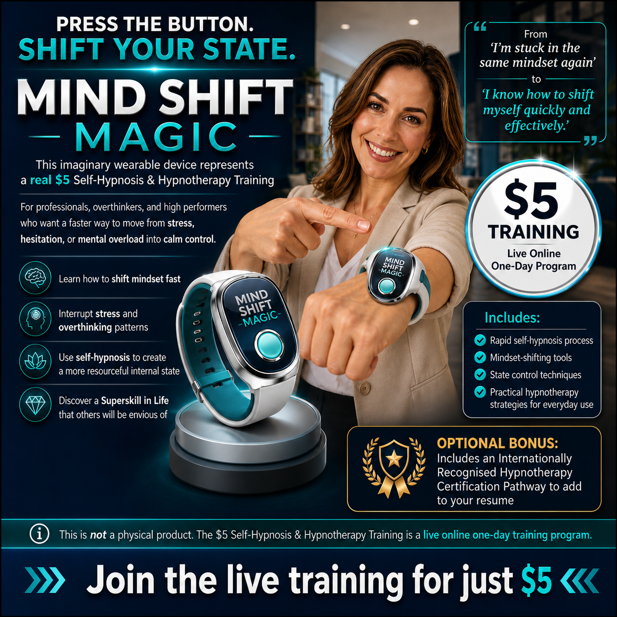 Shane Fozard Facebook ad: $5 Self-Hypnosis 'SuperSkill of Life' Training