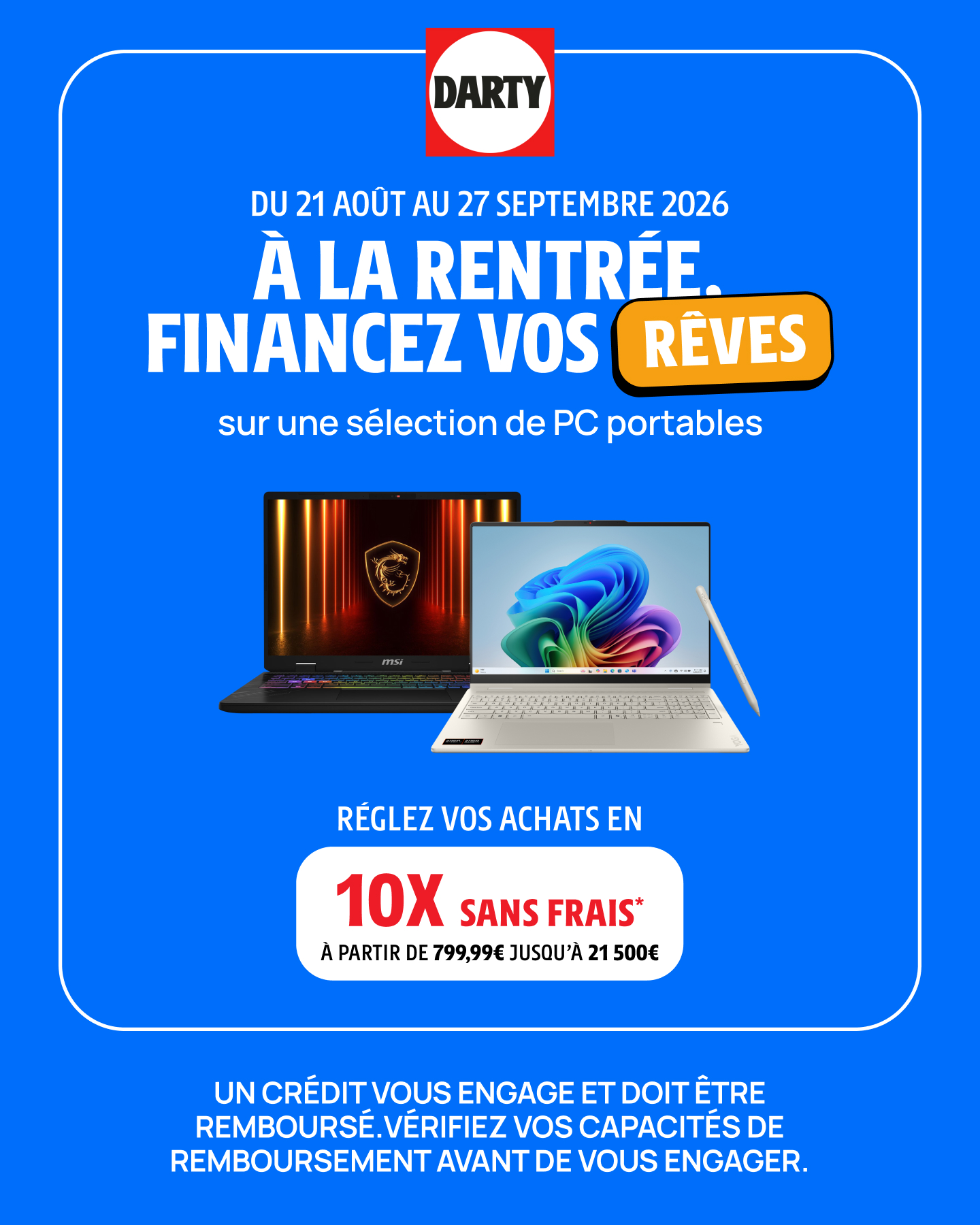 Darty Facebook ad: Trouvez le financement qui vous convient et payez à votre…