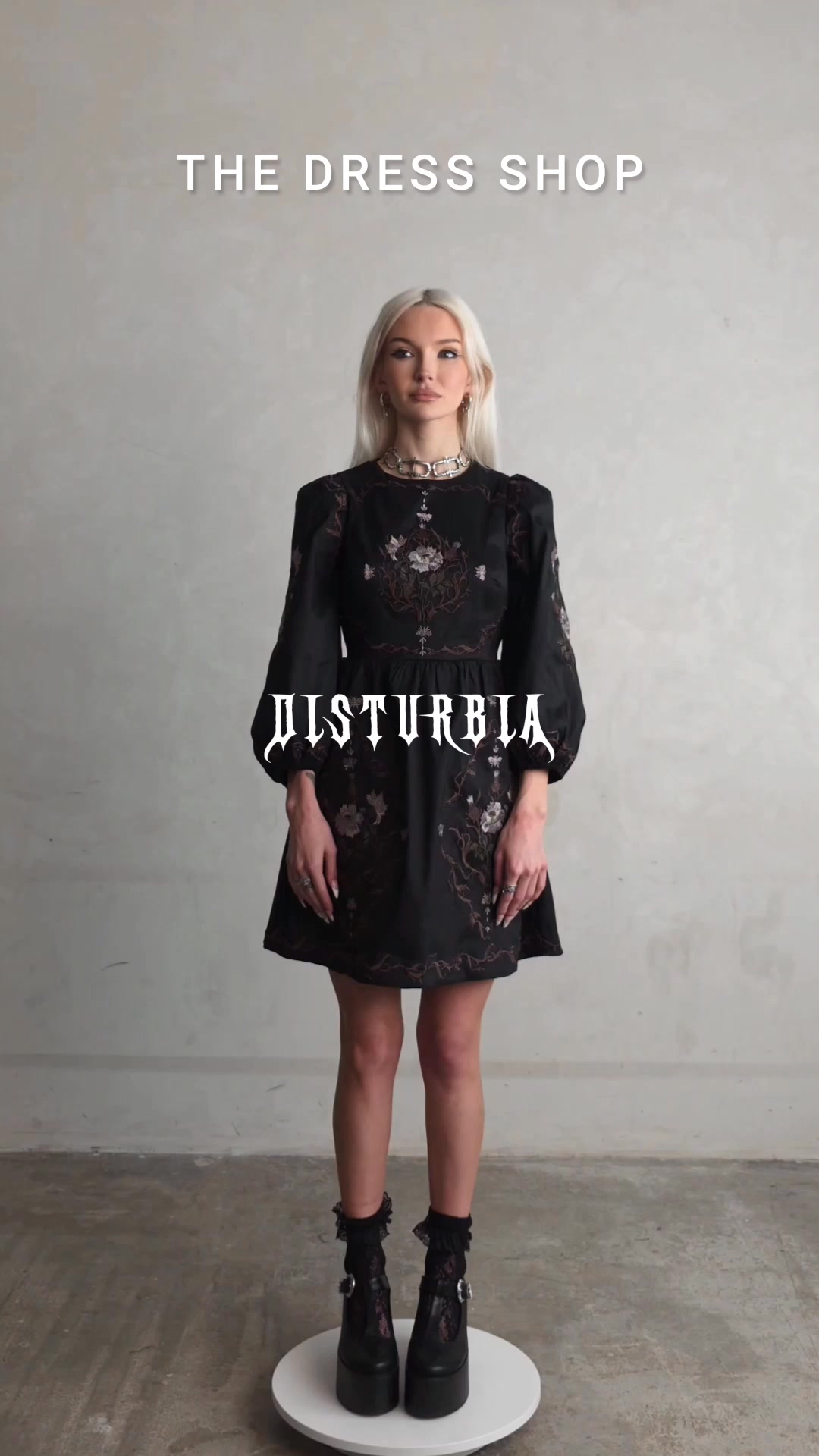 Disturbia Facebook ad: Lunafern Flocked Fern Short Sleeve Mesh Top