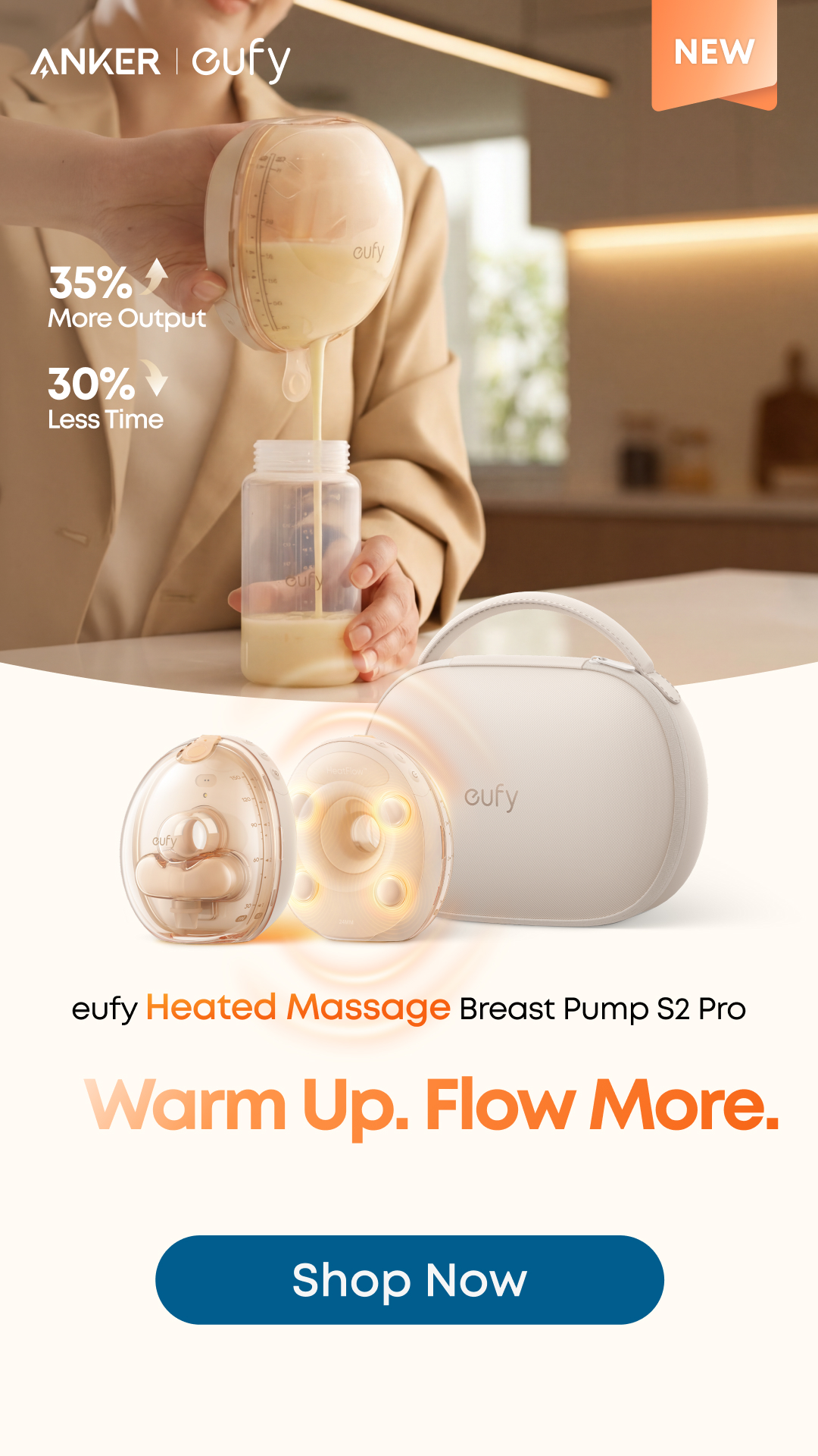 Anker eufy Singapore Facebook ad: Get +35% More Milk in 30% Less Time!