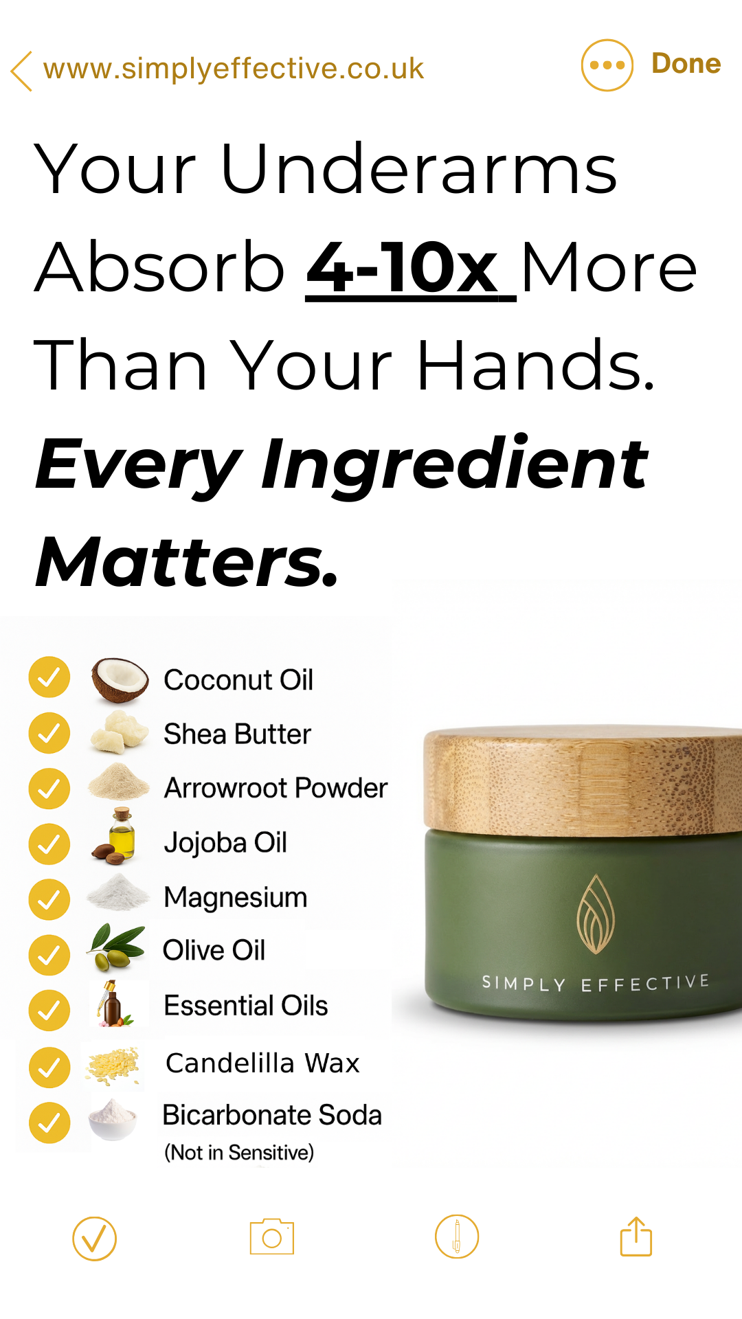 Simply Effective - Natural Deodorant Facebook ad
