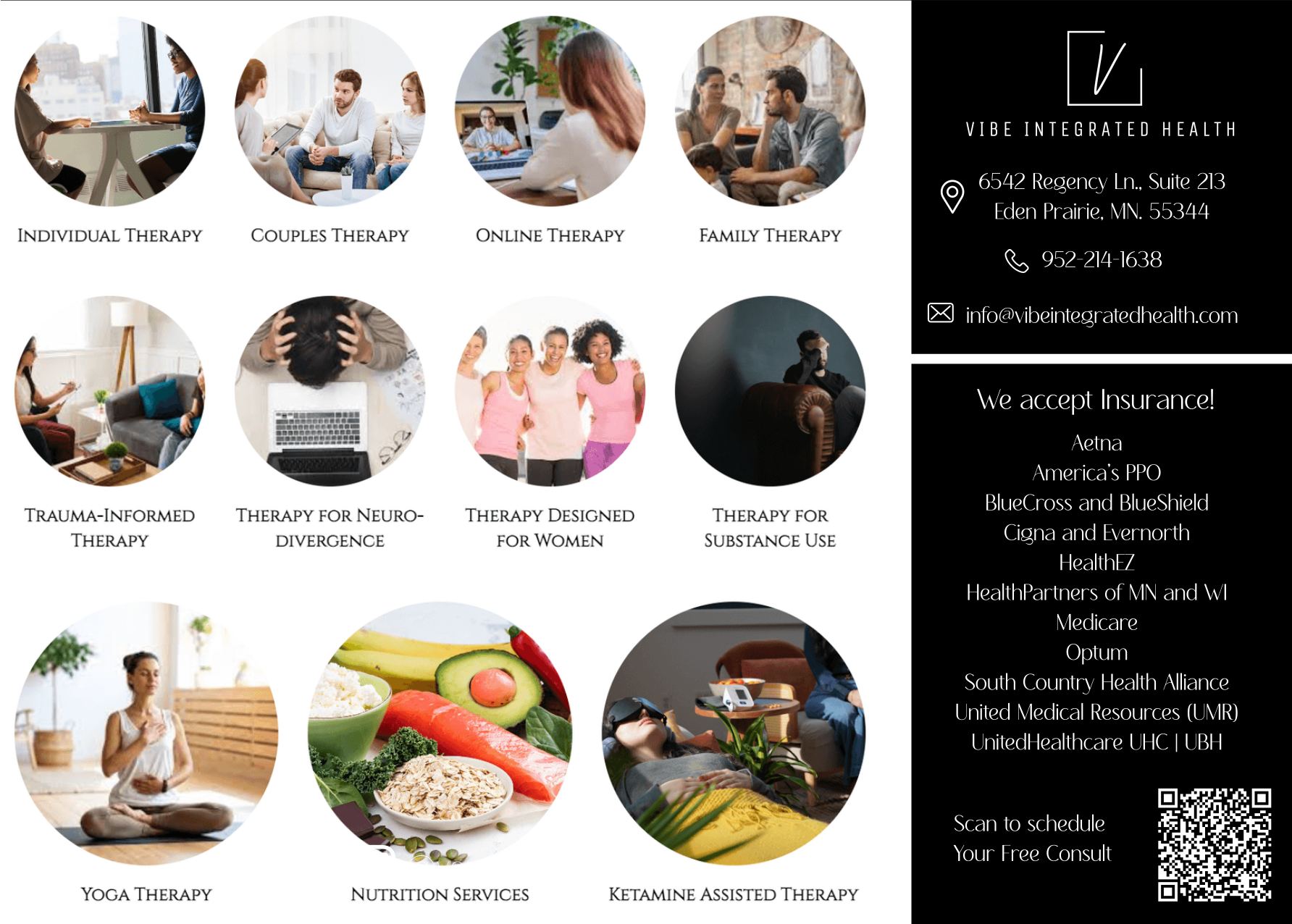 VIBE Integrated Health Facebook ad: At VIBE Integrated Health, we offer whole-person care…
