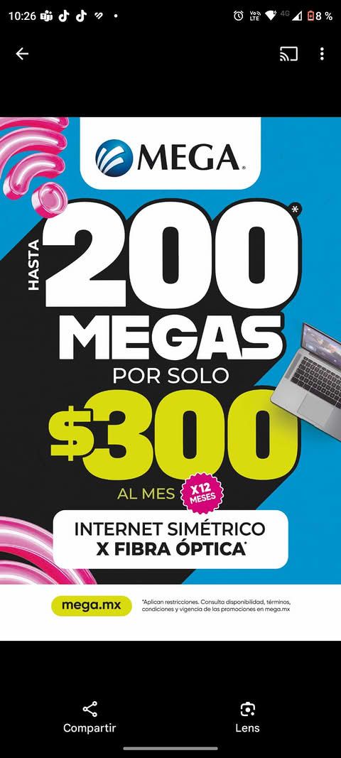 mega cable Facebook ad from Jun 28, 2026