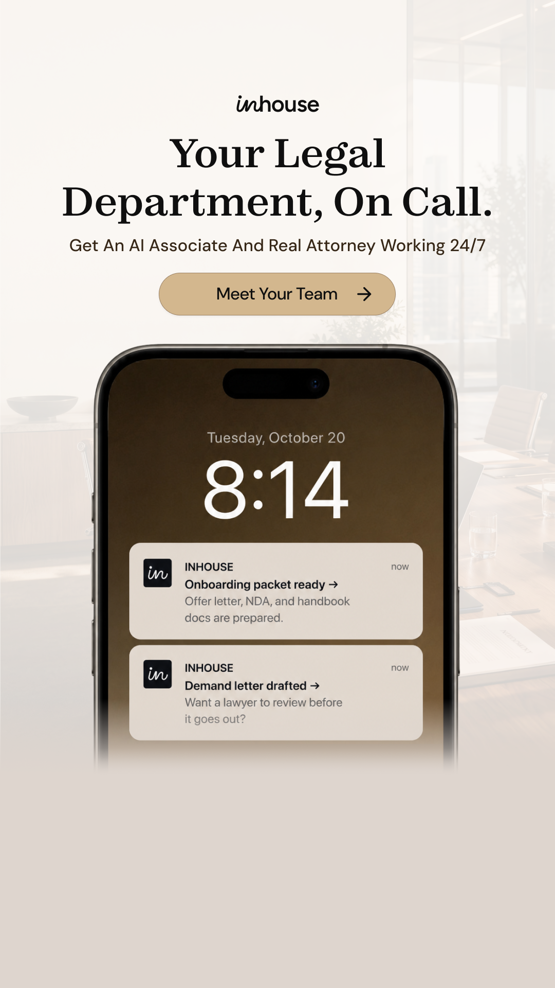 InHouse Facebook ad: Start Your Free Legal Review