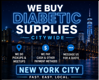 Income for Diabetics New York Facebook ad: Sell Your Diabetic Supplies Today!