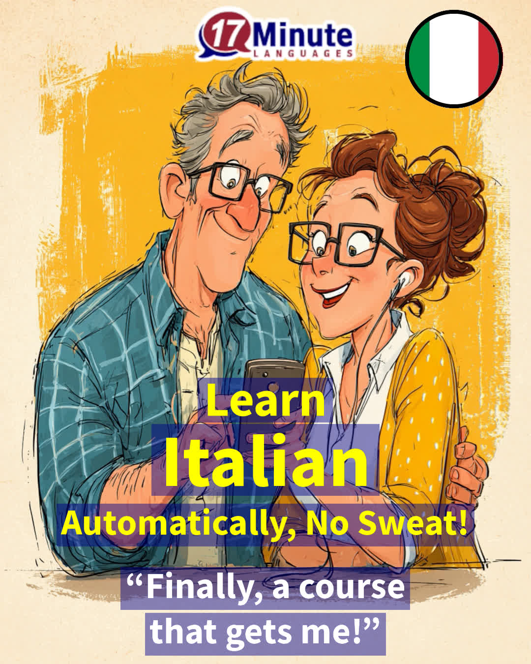 Learn languages in 17 minutes a day	 Facebook ad