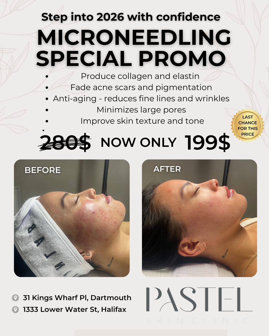 Pastel skin clinic Facebook ad: HALIFAX get ready to glow!