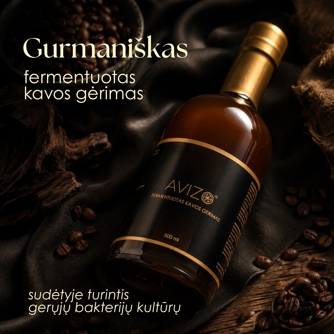 AVIZO Probiotics Facebook ad: Atraskite fermentuotą kavą.