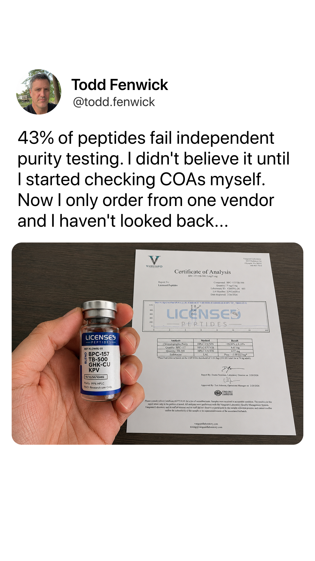 LicensedResearch Facebook ad: EVERY PEPTIDE DISCOUNTED, SALE ENDS SOON