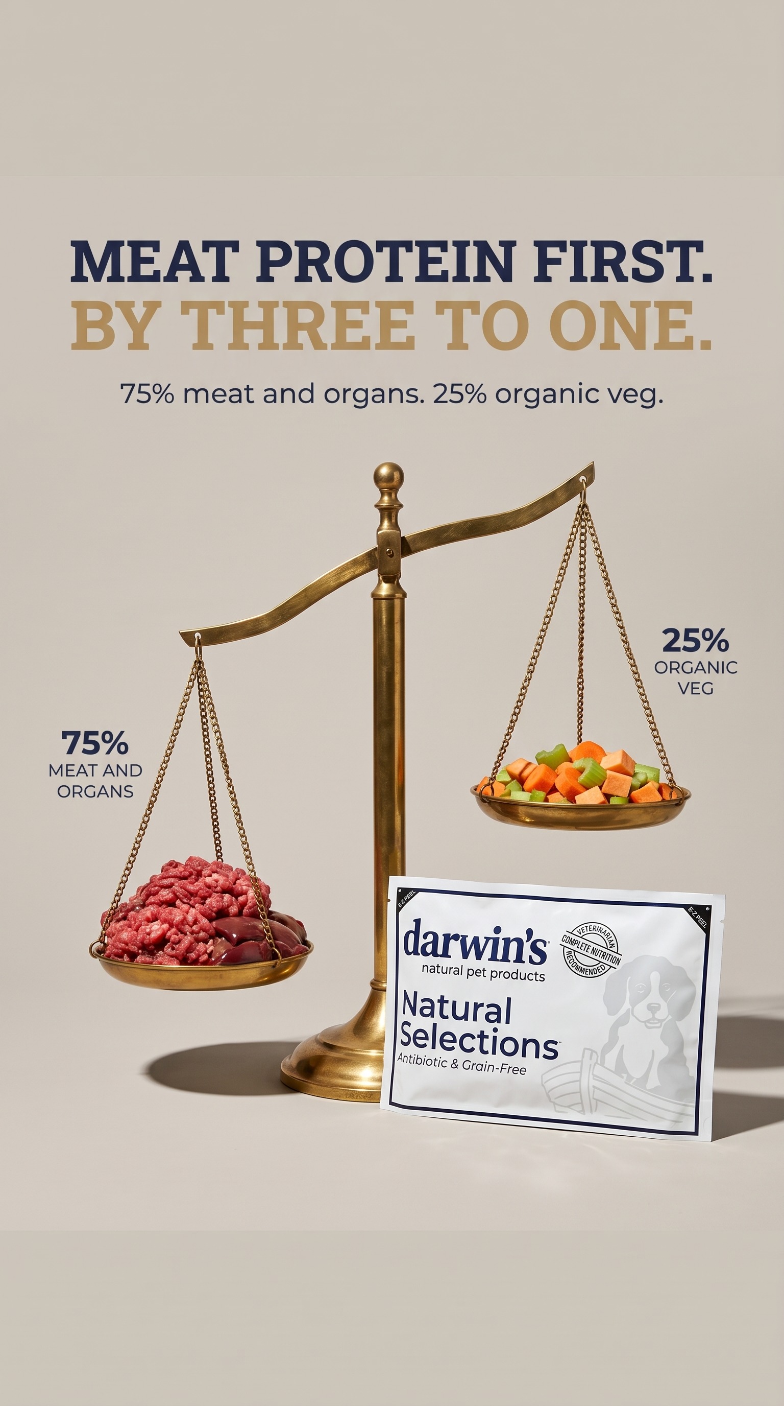 Darwin's Natural Pet Products Facebook ad: 75% Meat And Organs