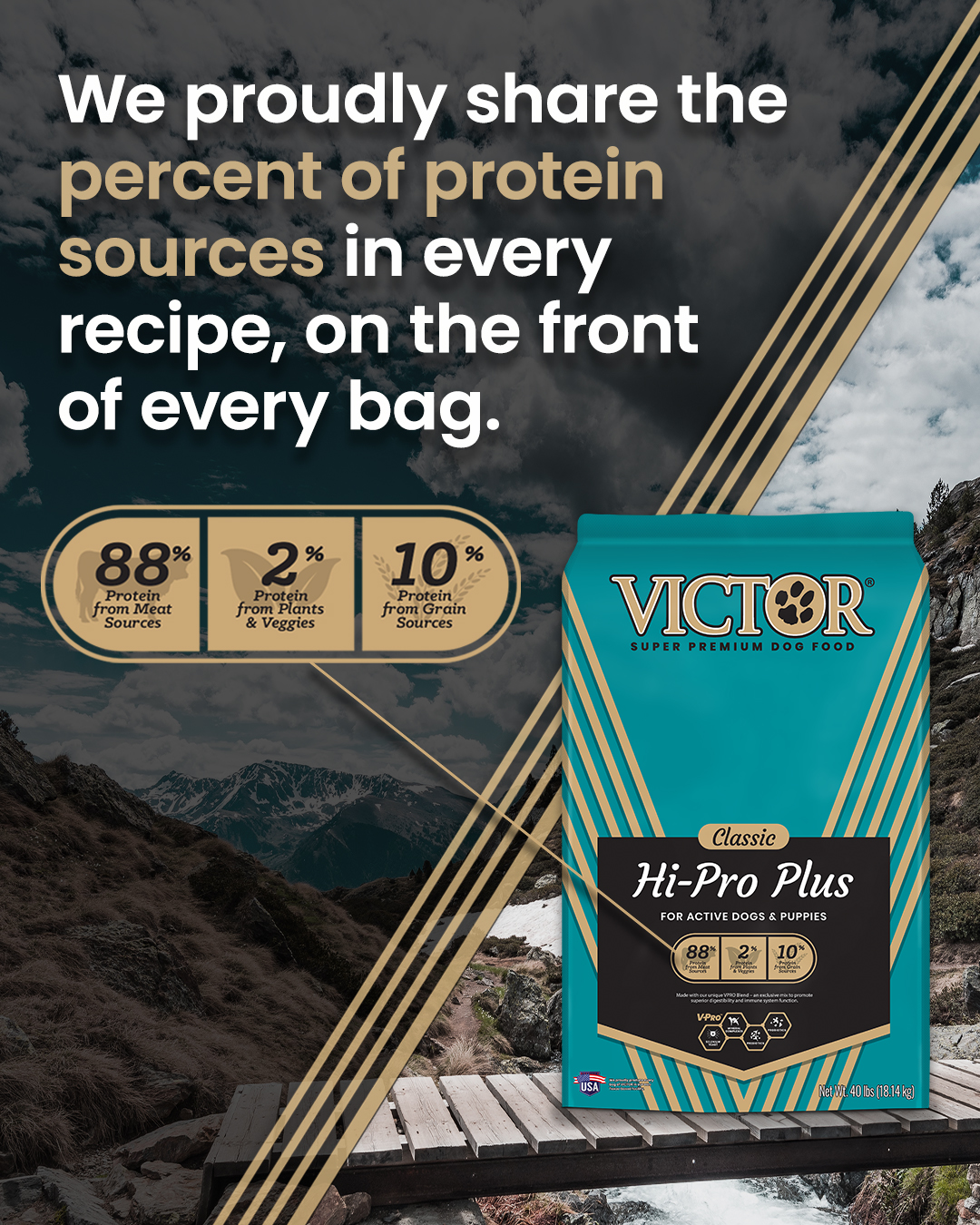 VICTOR Super Premium Pet Food Facebook ad