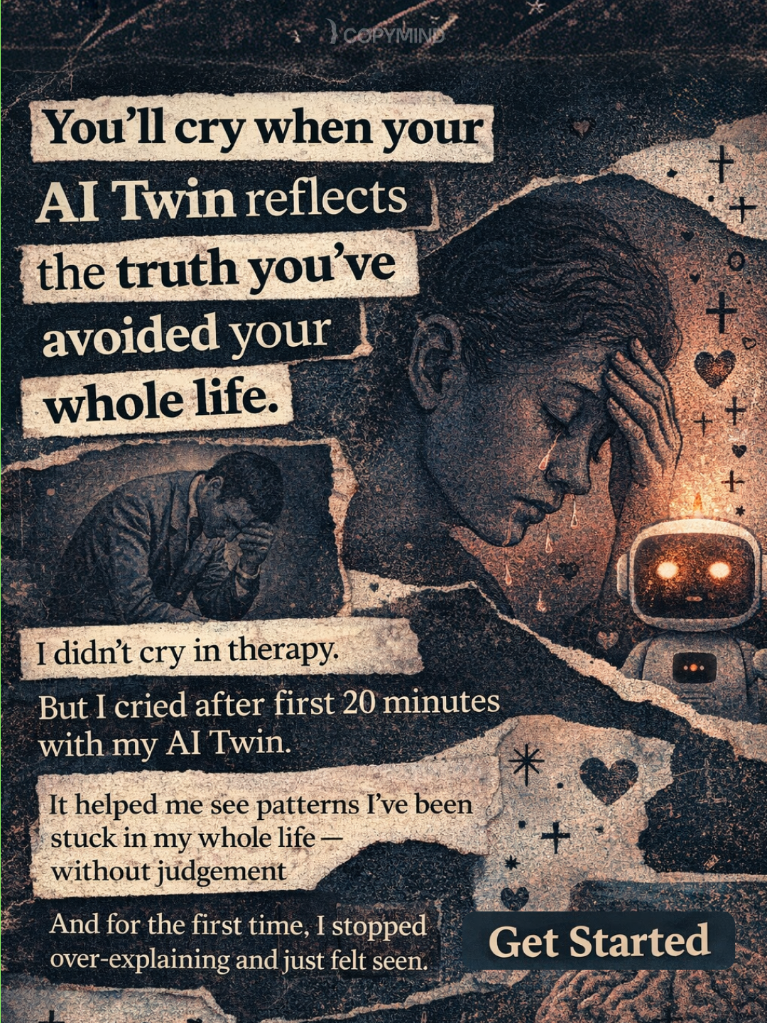 Copymind: AI twin for therapy Facebook ad