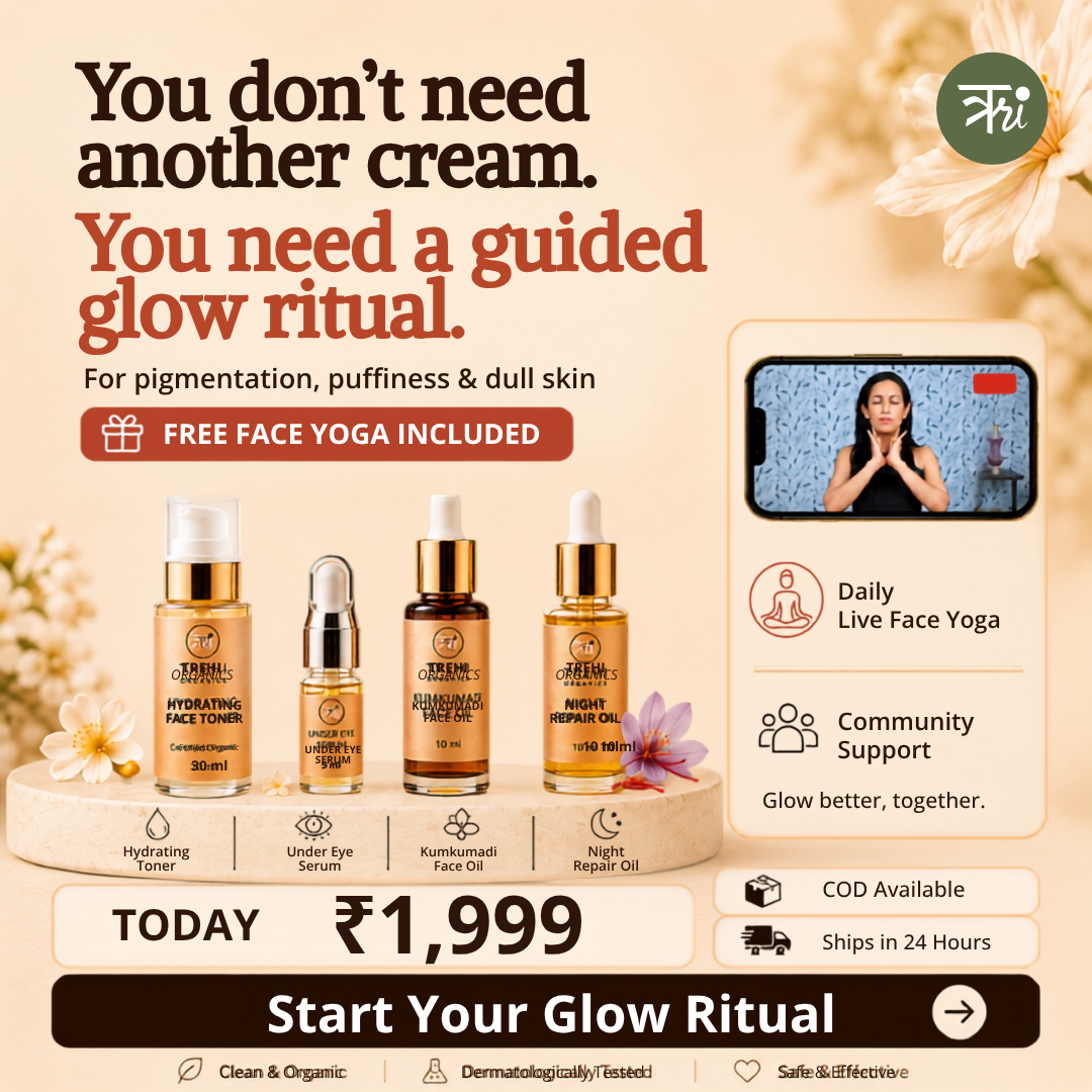 Trehi Organics Facebook ad: Start Your Glow Ritual Today