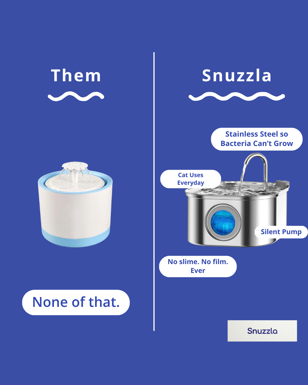 Snuzzla Facebook ad: She can smell what you can't. That's why she stopped using…