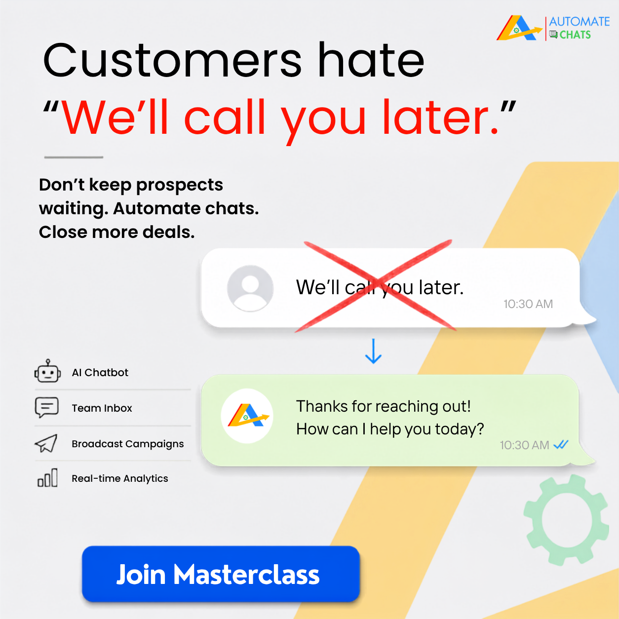 Automate Chats Facebook ad