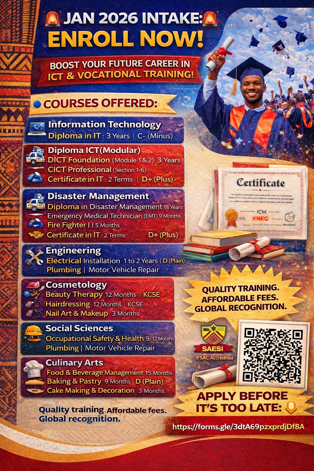 International Centre of Technology Facebook ad: JANUARY 2026 INTAKE, NOW OPEN!