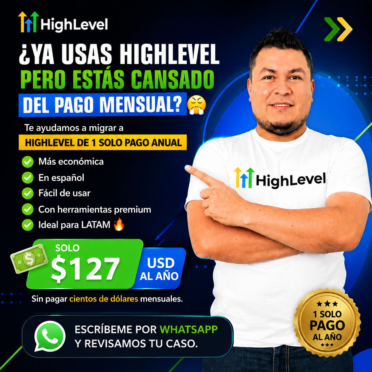 Gohighlevel en Español. Facebook ad: Más de 1000 cuentas entregadas