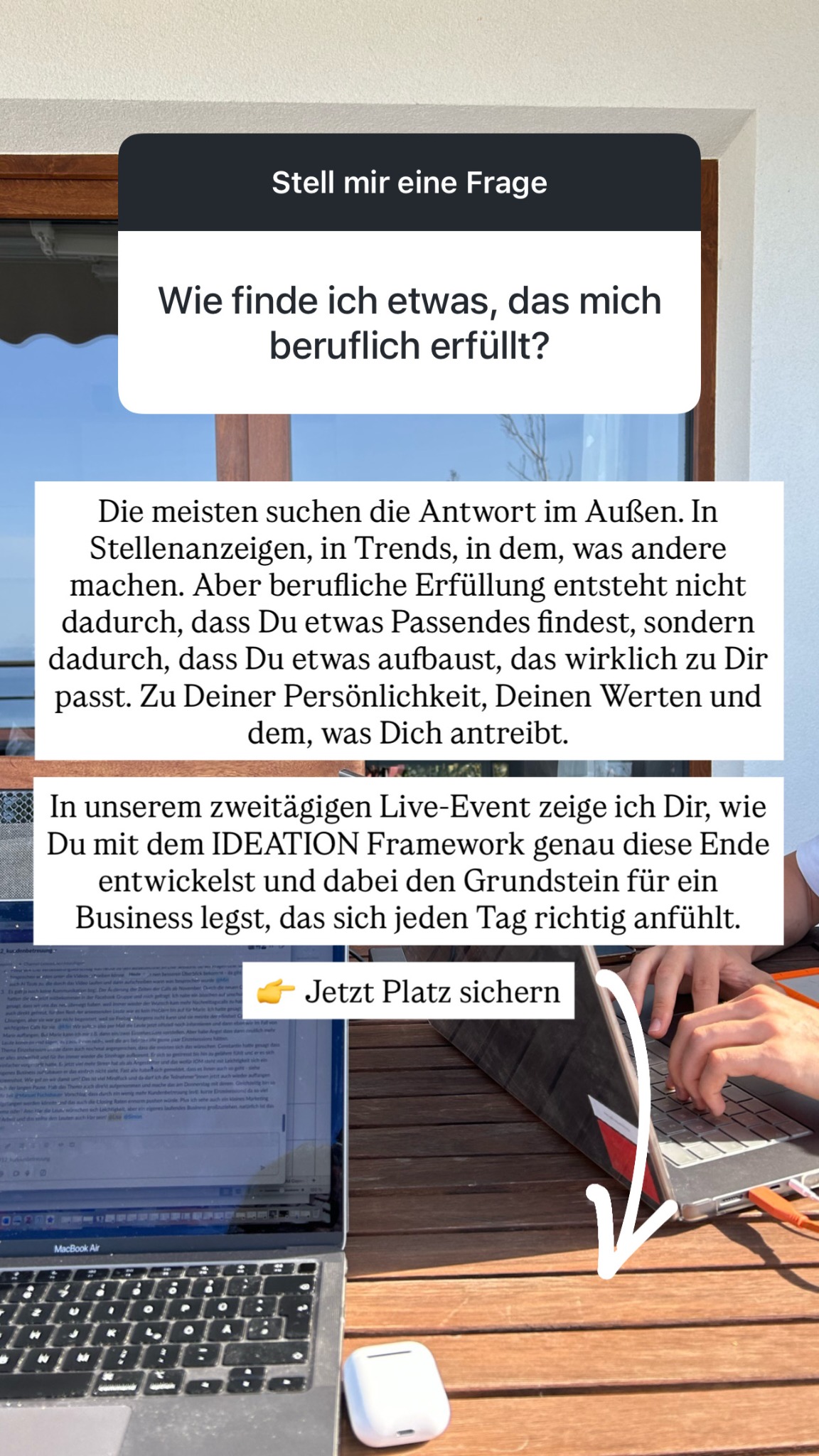 Isleofmind_academy Facebook ad: 2 Tage für Deine Business-Idee