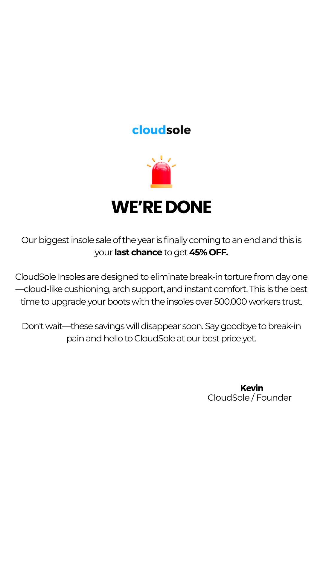 CloudSole Facebook ad