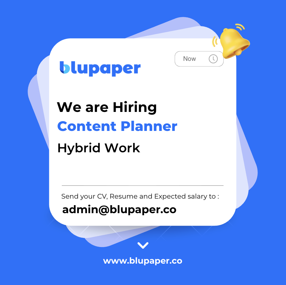 Blupaper Digital Marketing Agency Facebook ad: Blupaper เปิดรับ Content Planner