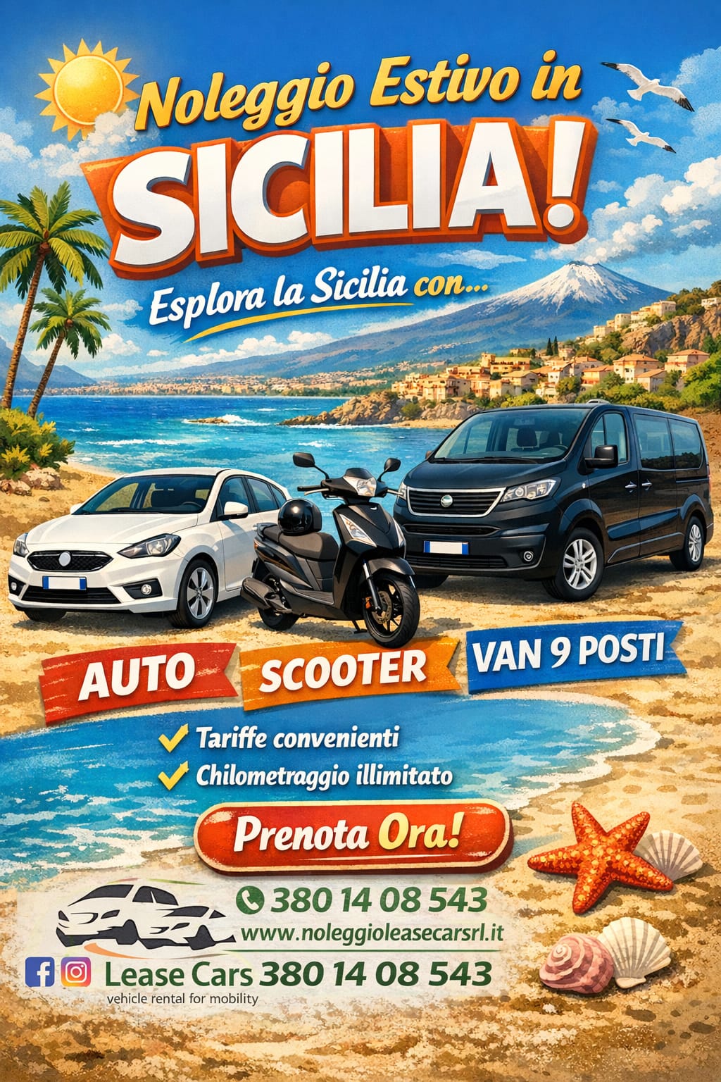 Lease Cars Srl Facebook ad: Prenota con Lease Cars per la tua vacanza…