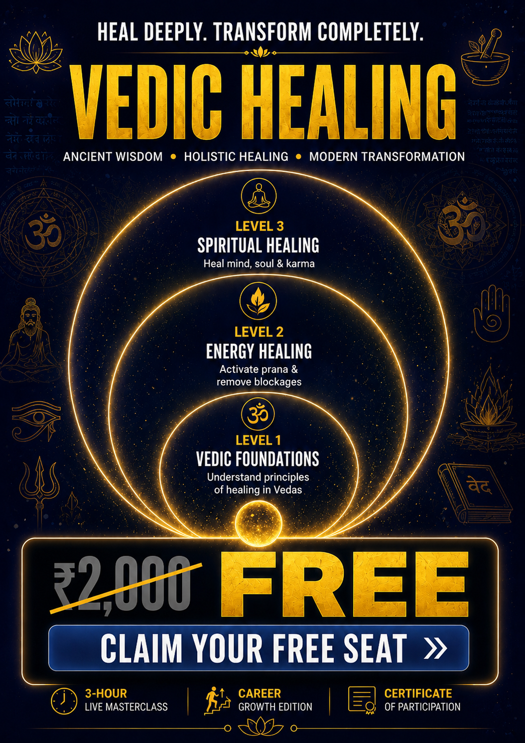 Vedic Shakti Movement Facebook ad: Free Vedic Healing Masterclass