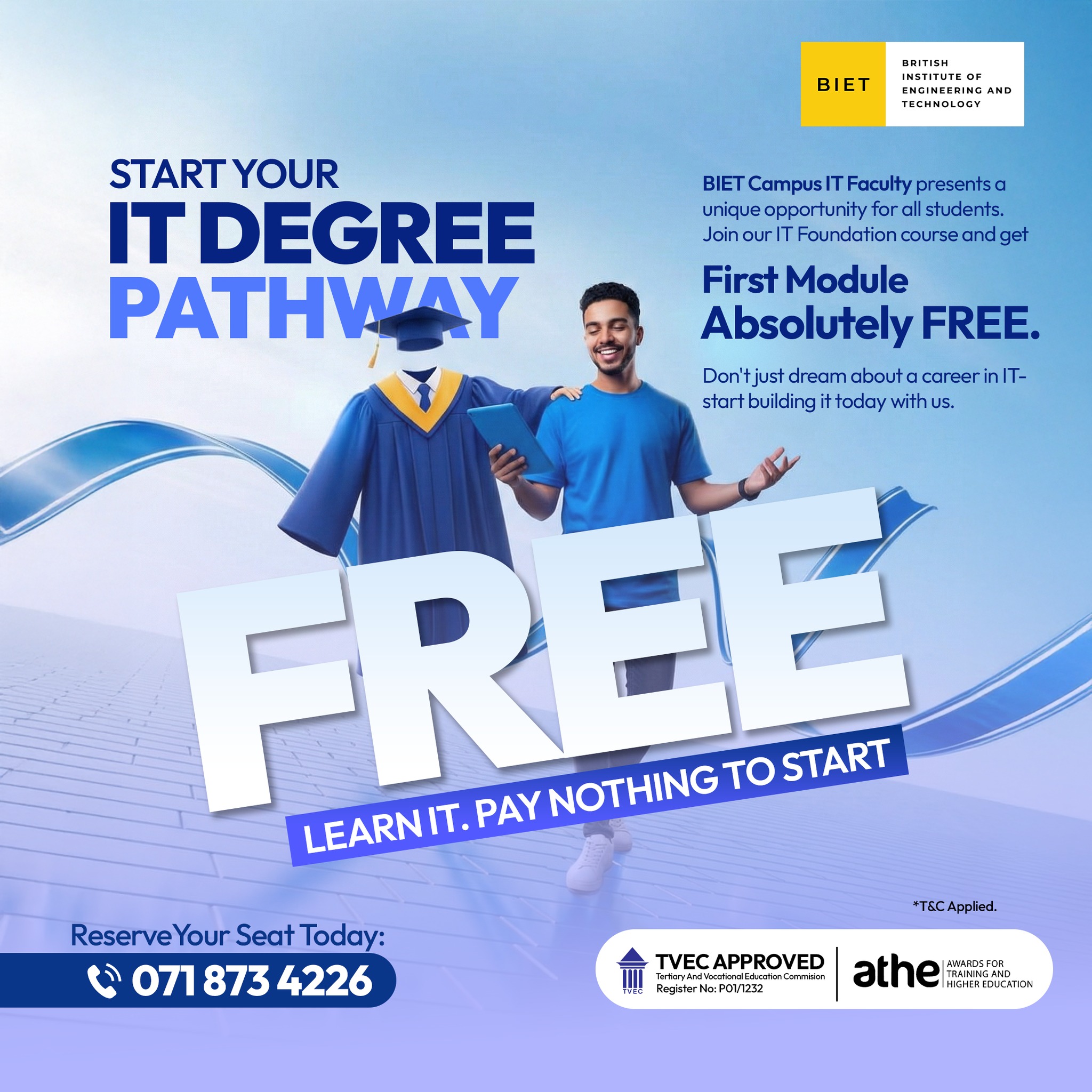 BIET Campus Facebook ad: Don’t just join a course… test it first