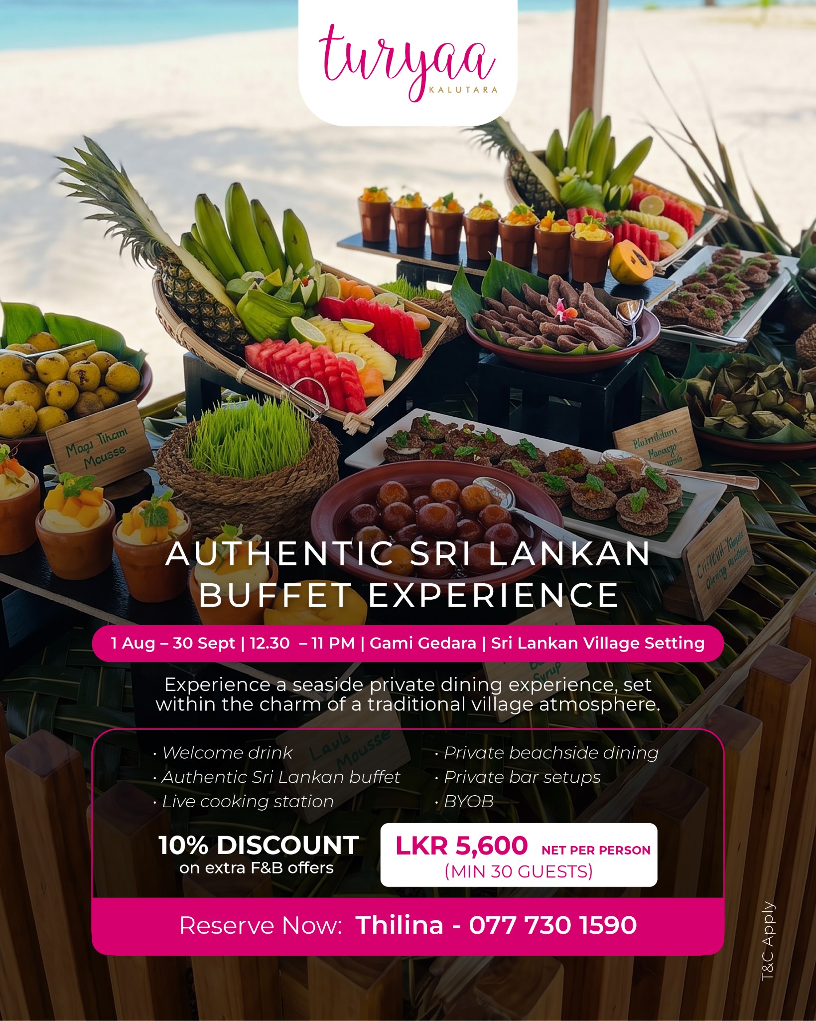 Turyaa Kalutara Facebook ad: Step into the charm of a traditional village…