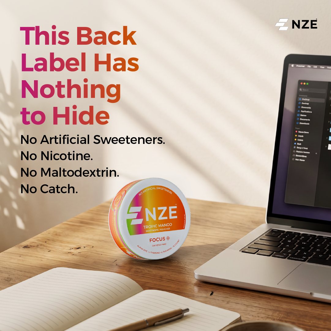 NZE Facebook ad: NZE Focus & Energy Pouches