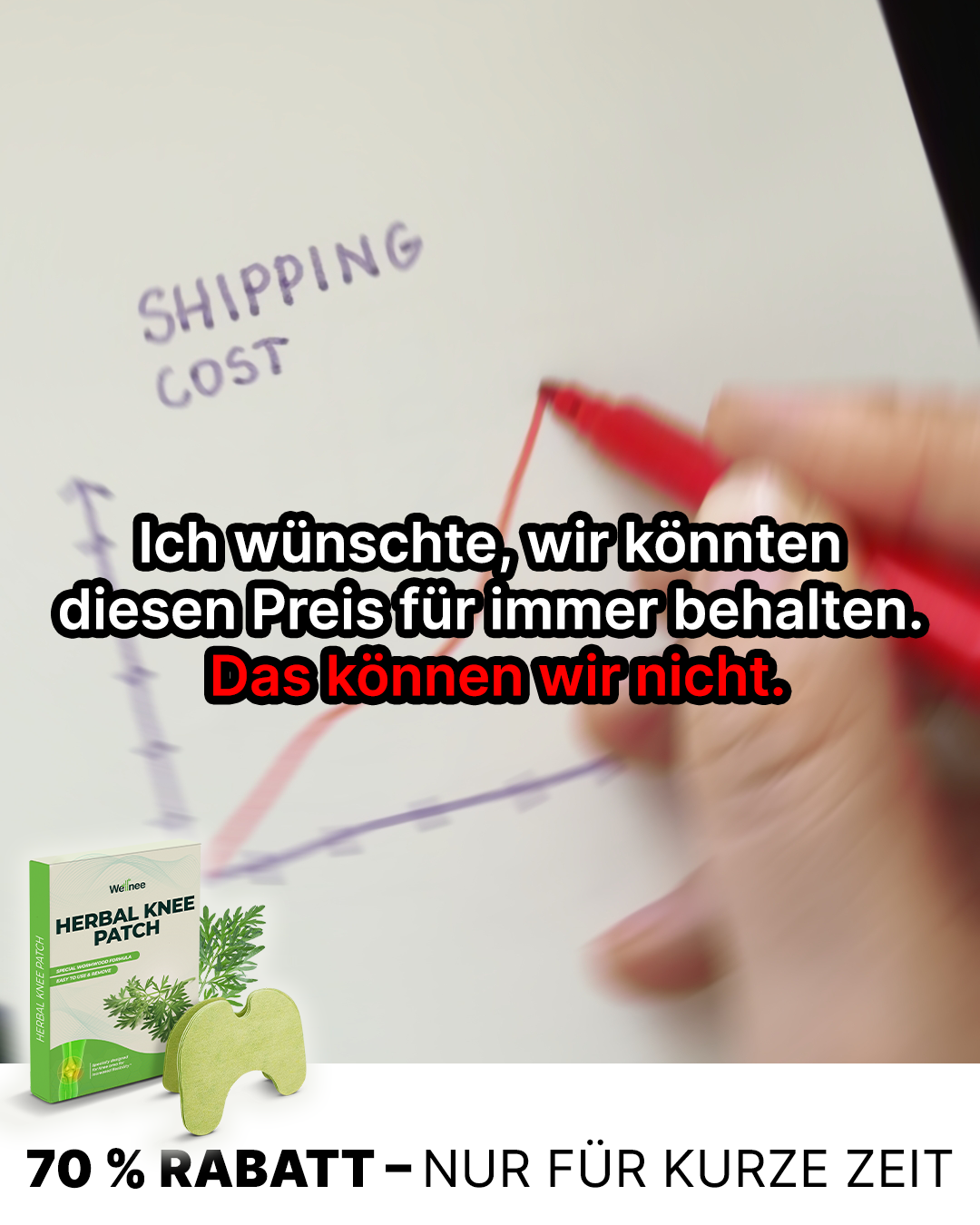 Wellnesstic Facebook ad: Statt Schmerztabletten verwende ich jetzt ein einfaches…