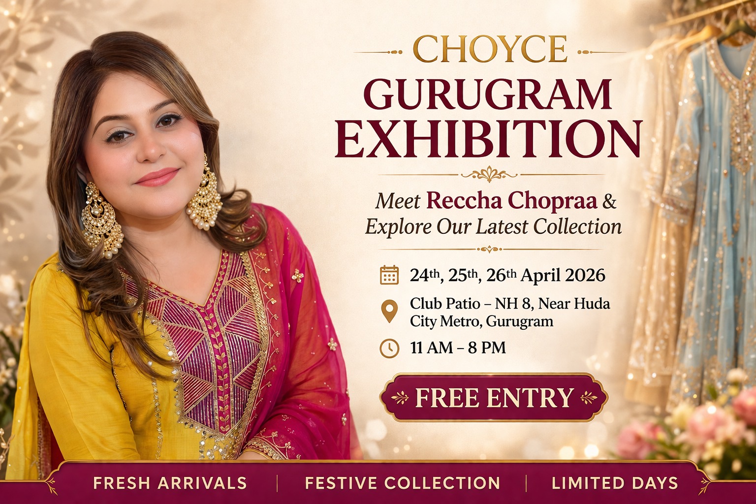 Choyce Facebook ad: Choyce Gurugram Exhibition | Summer 2026 Designer…