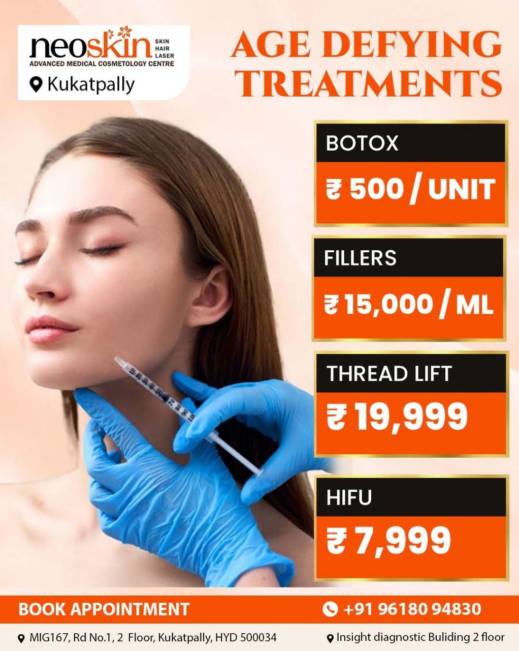 Neo Skin Clinic KPHB Facebook ad: Look Younger. Feel Confident.