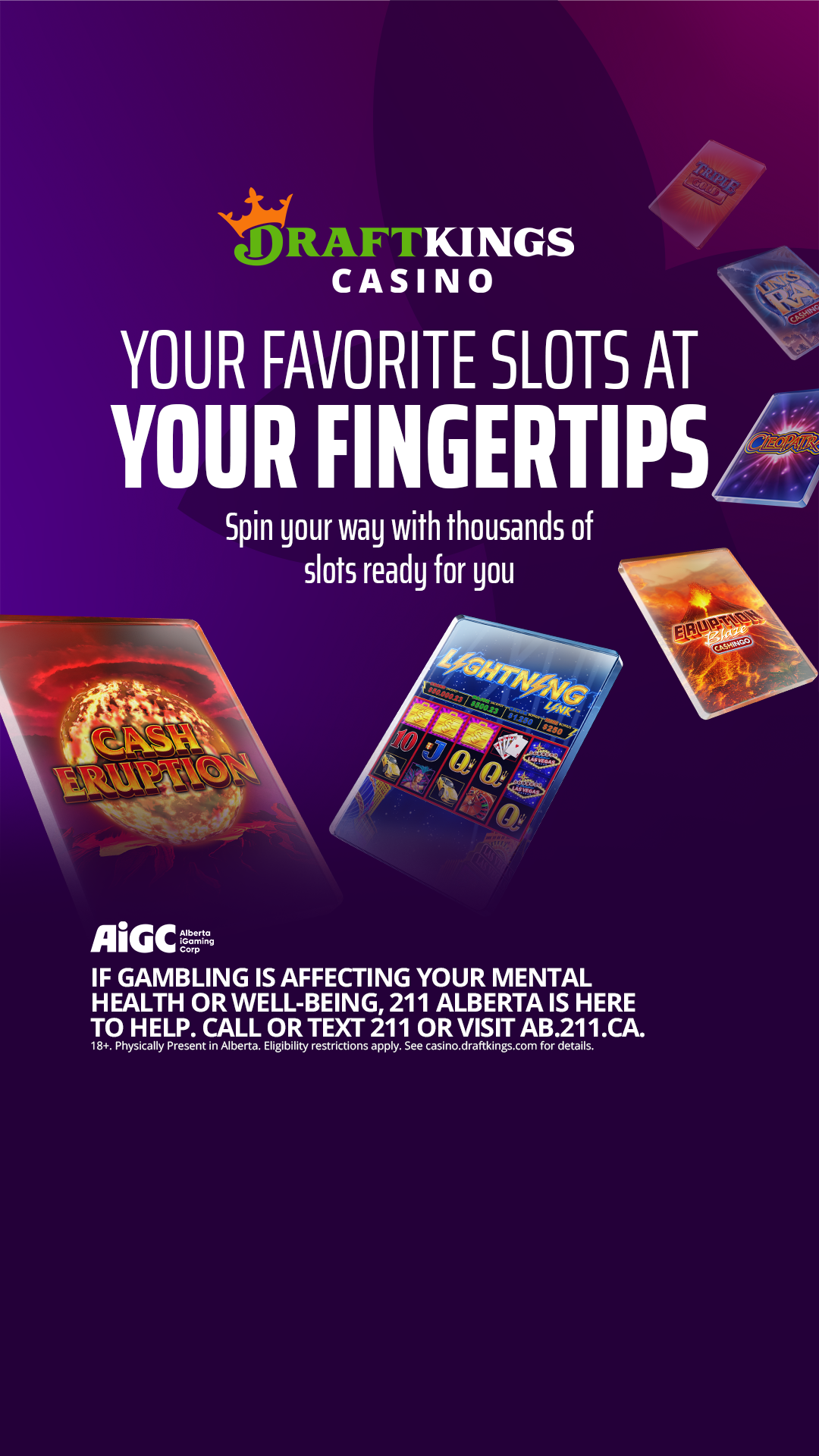 DraftKings Casino Facebook ad: Spin your way with thousands of slots