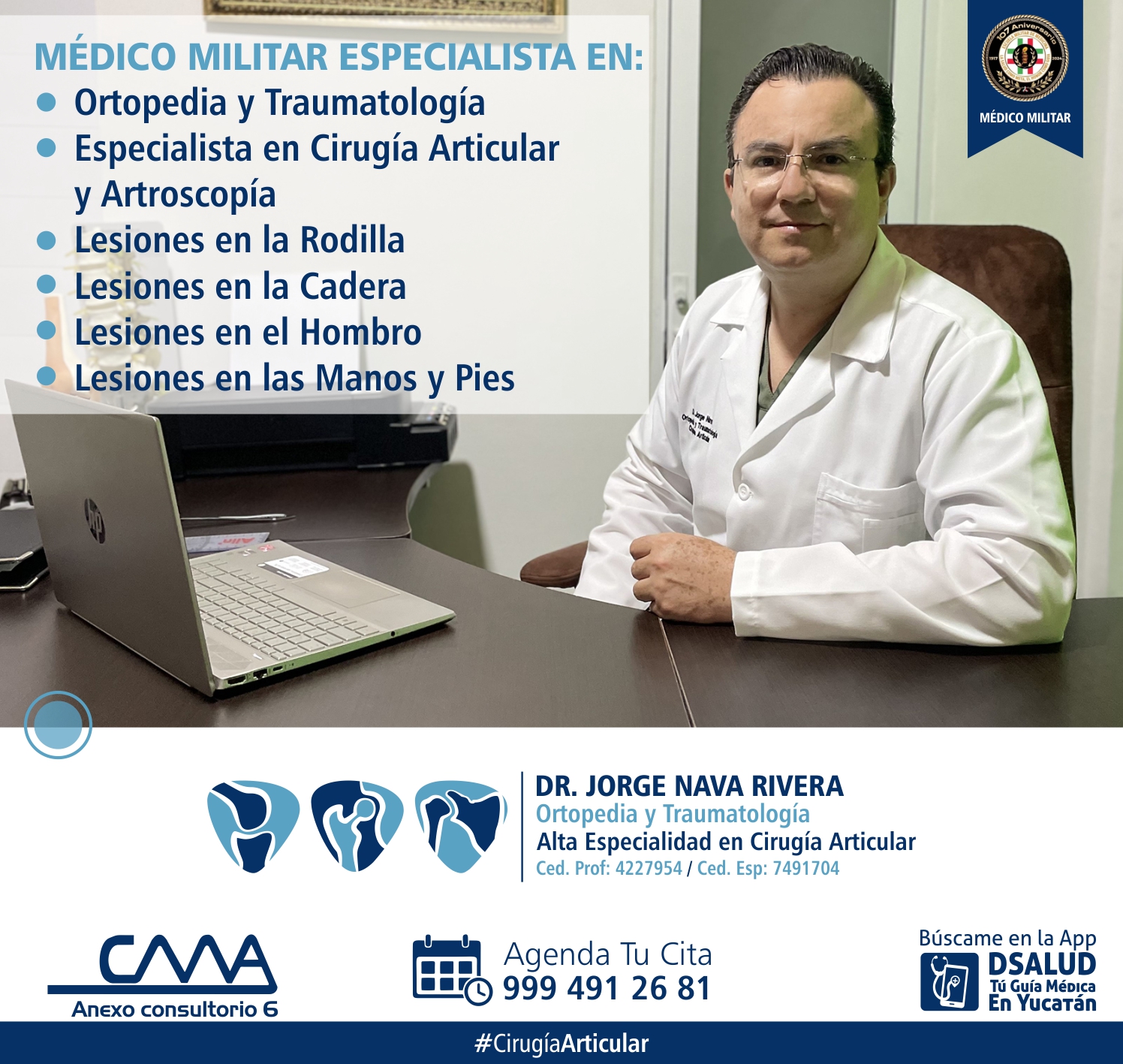 Dr Jorge Nava Orto-Trauma Facebook ad: Dr Jorge Armando Nava Rivera, destacado médico militar…