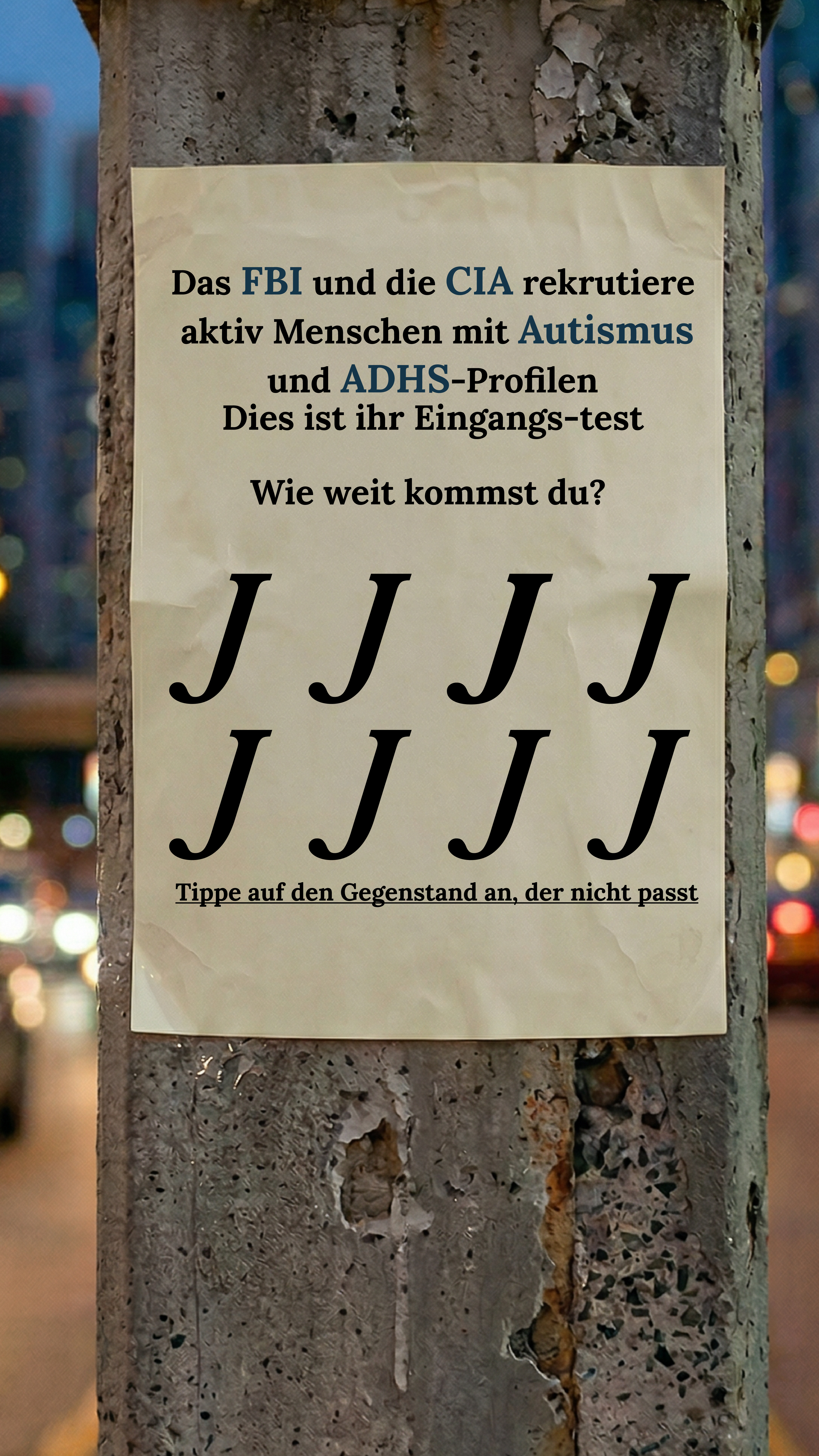 International IQ test Facebook ad