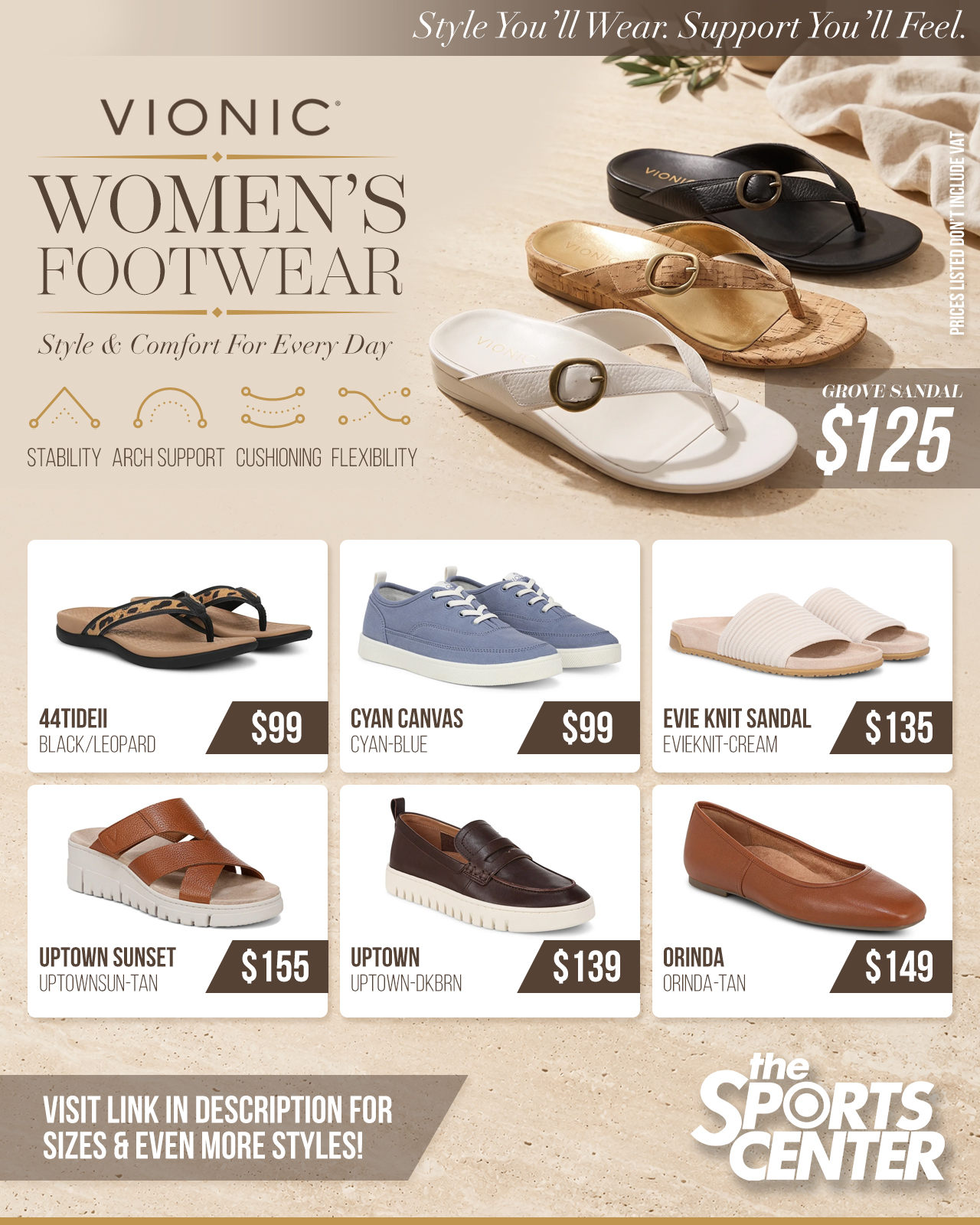 The Sports Center Facebook ad: Vionic Footwear for Women