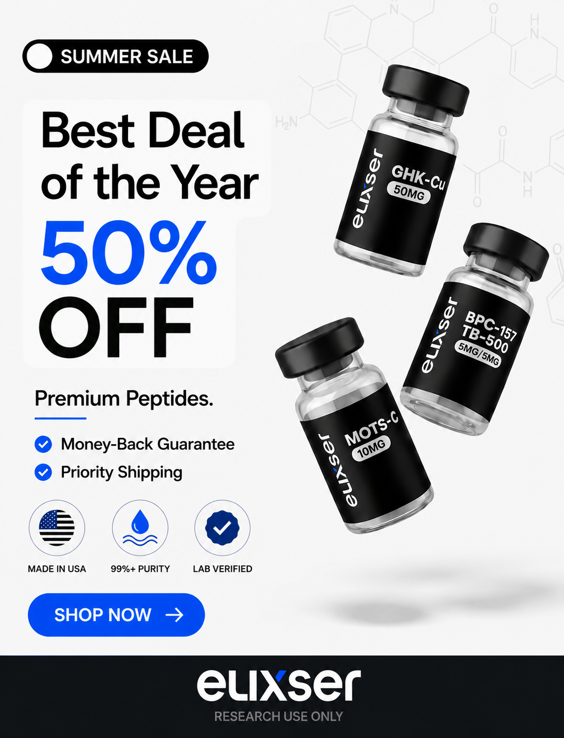 Elixser Peptides Facebook ad