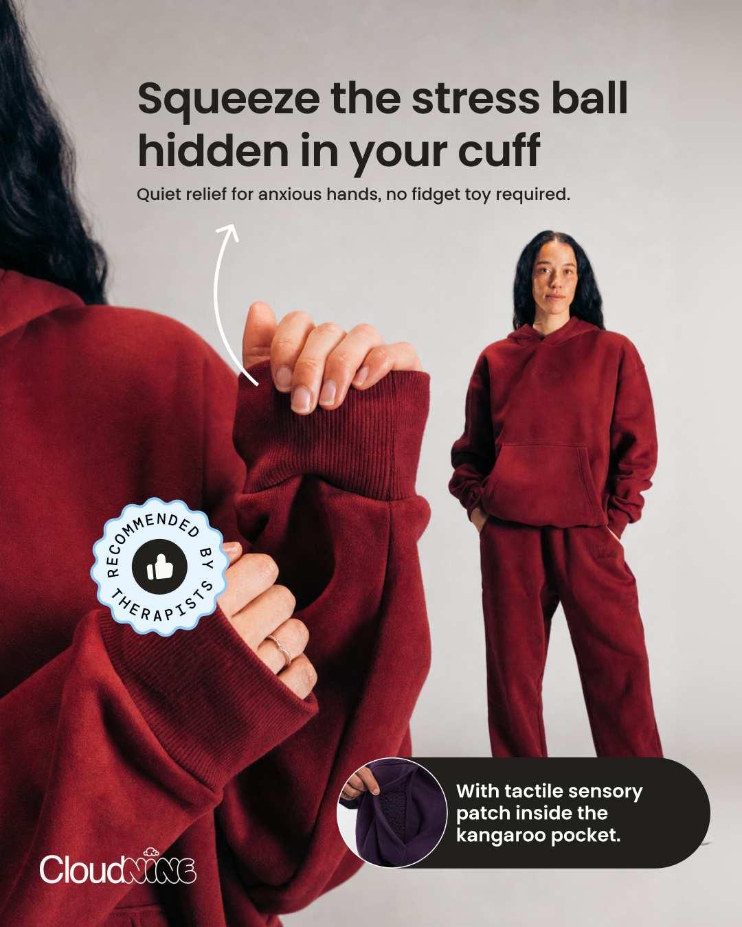 Cloud Nine Facebook ad: Squeeze & Fidget Away Anxiety