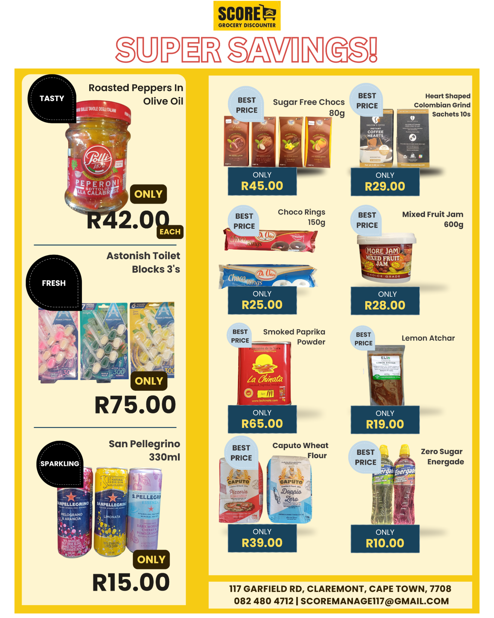 SCORE Grocery Discounter Facebook ad: SUPER SAVINGS you don’t want to miss!