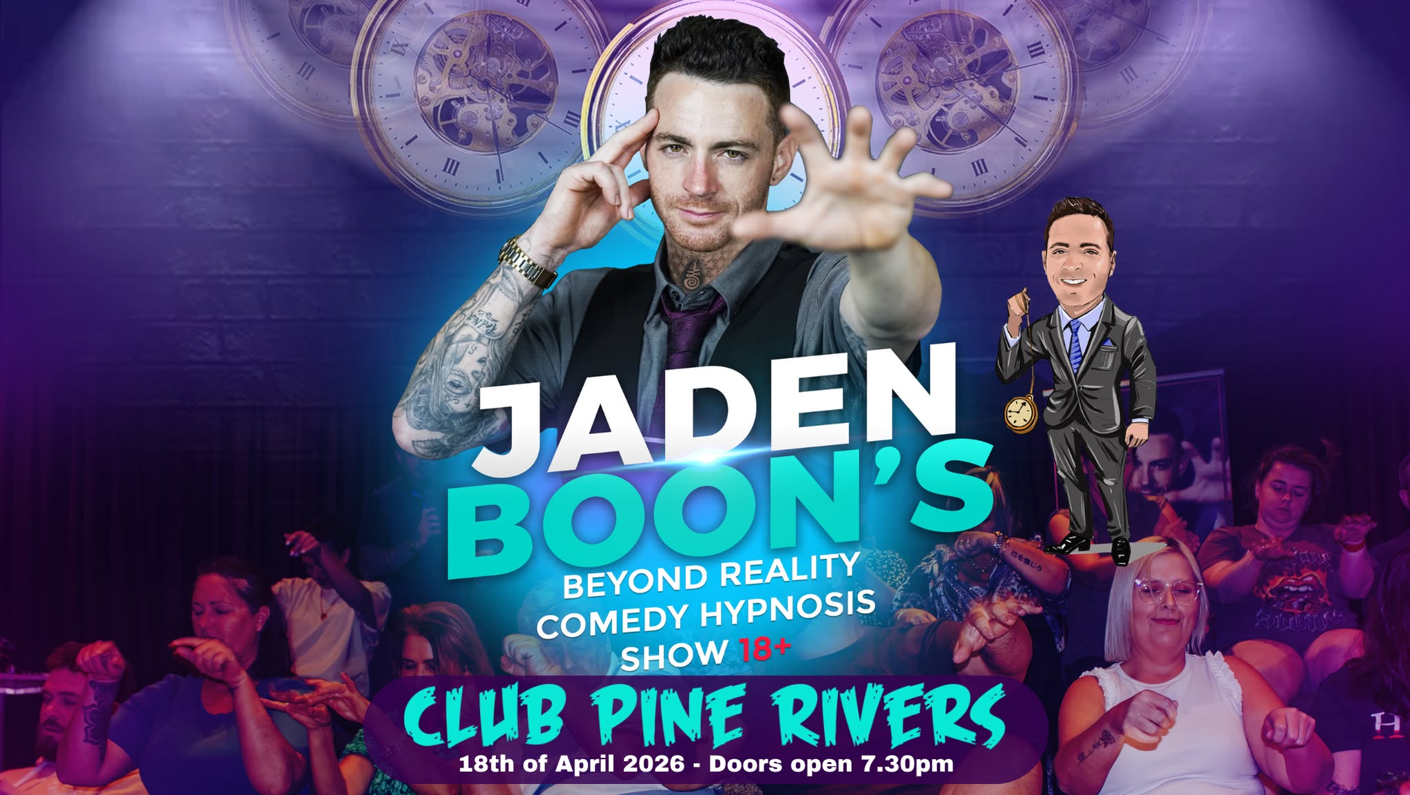 Hypnotist Jaden Boon Facebook ad: Comedy Hypnosis Show 18+