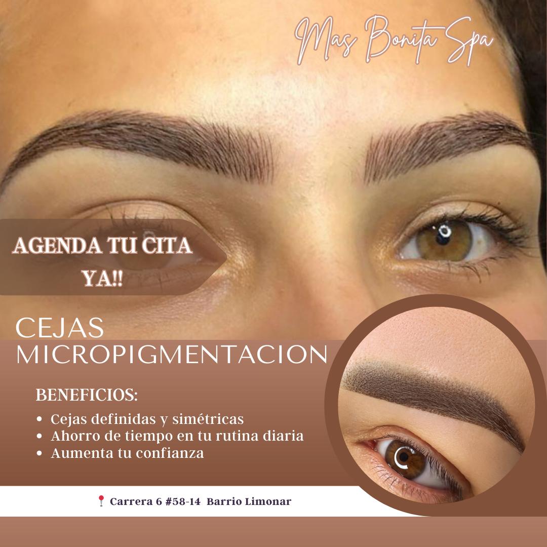Mas Bonita Studio Facebook ad: Cejas perfectas todo el año