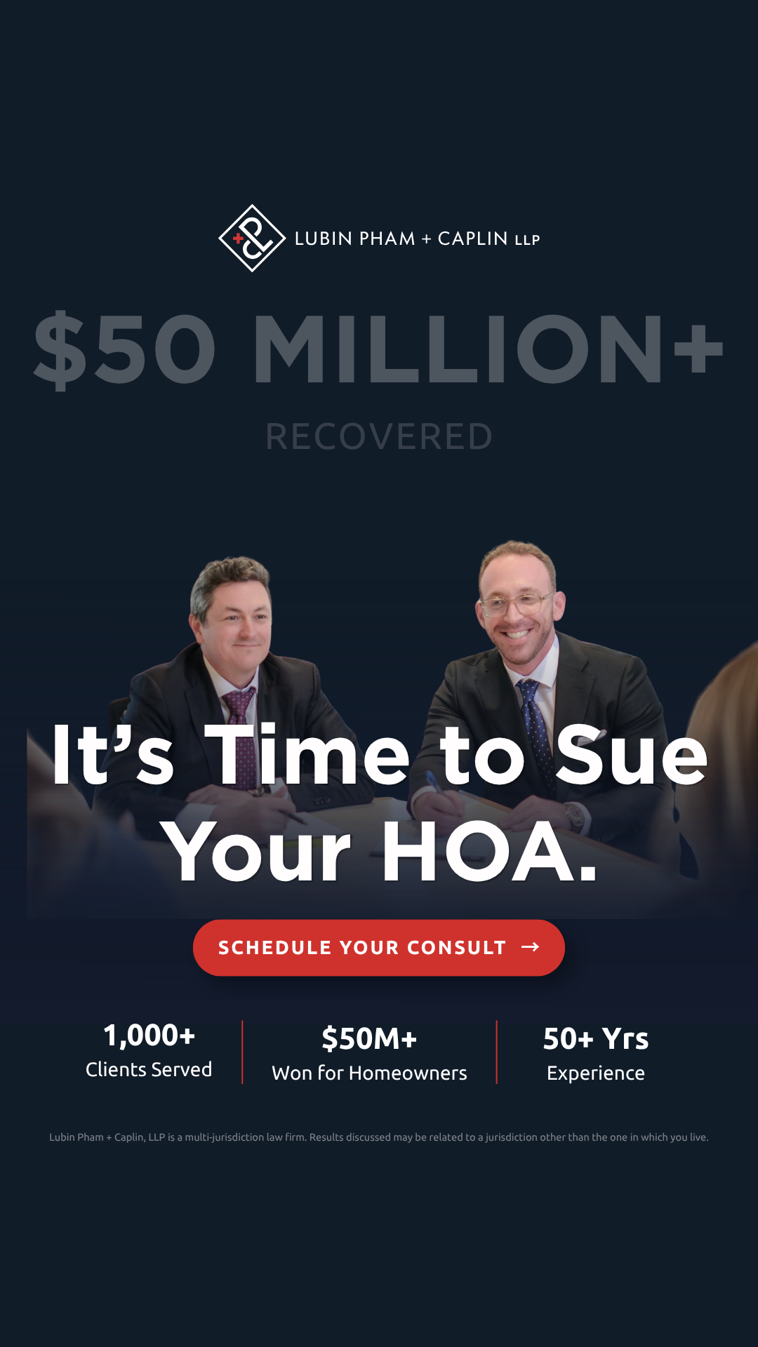 Lubin Pham + Caplin LLP Facebook ad: Still Debating to Sue Your HOA?
