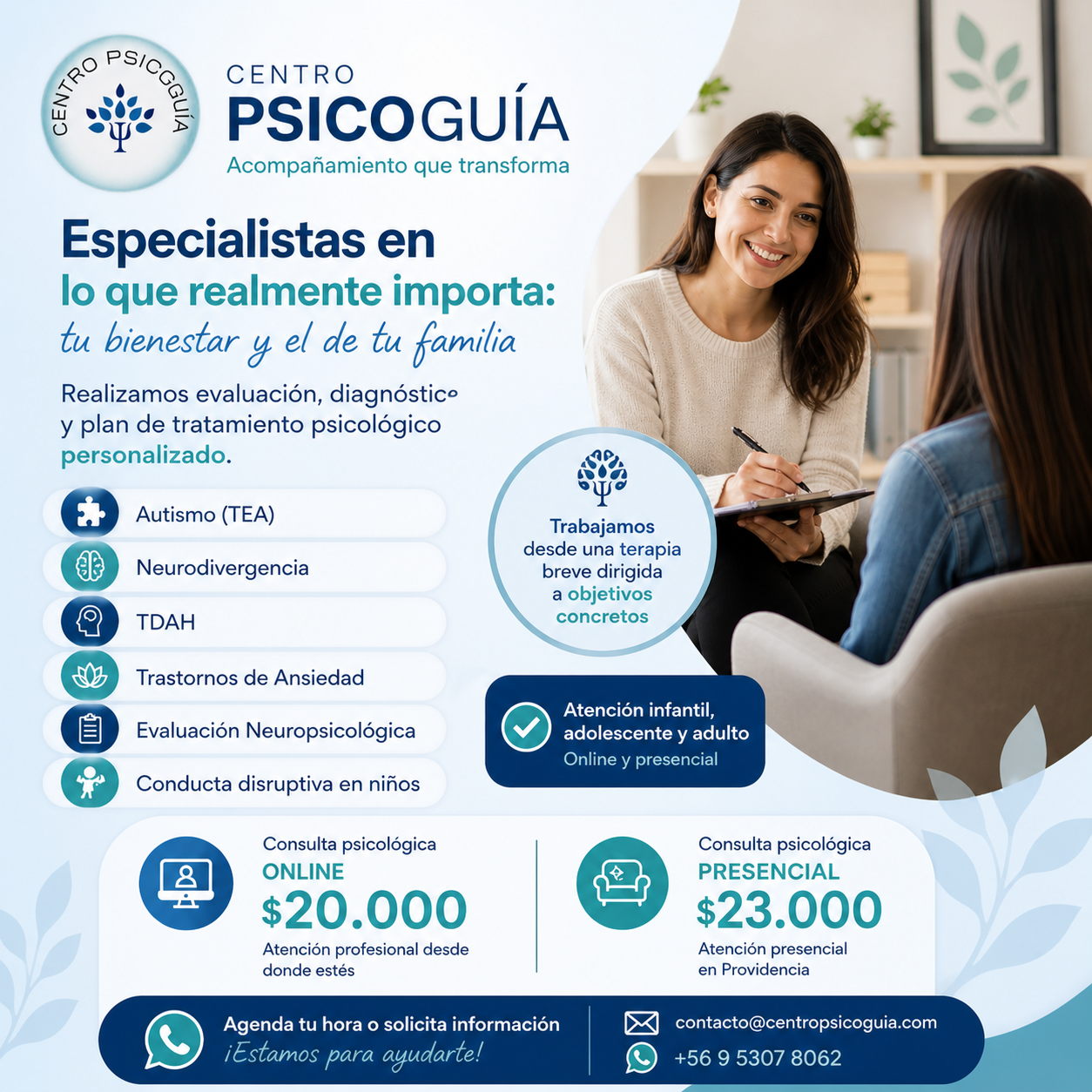 Psicoguia Facebook ad: Chatea con nosotros