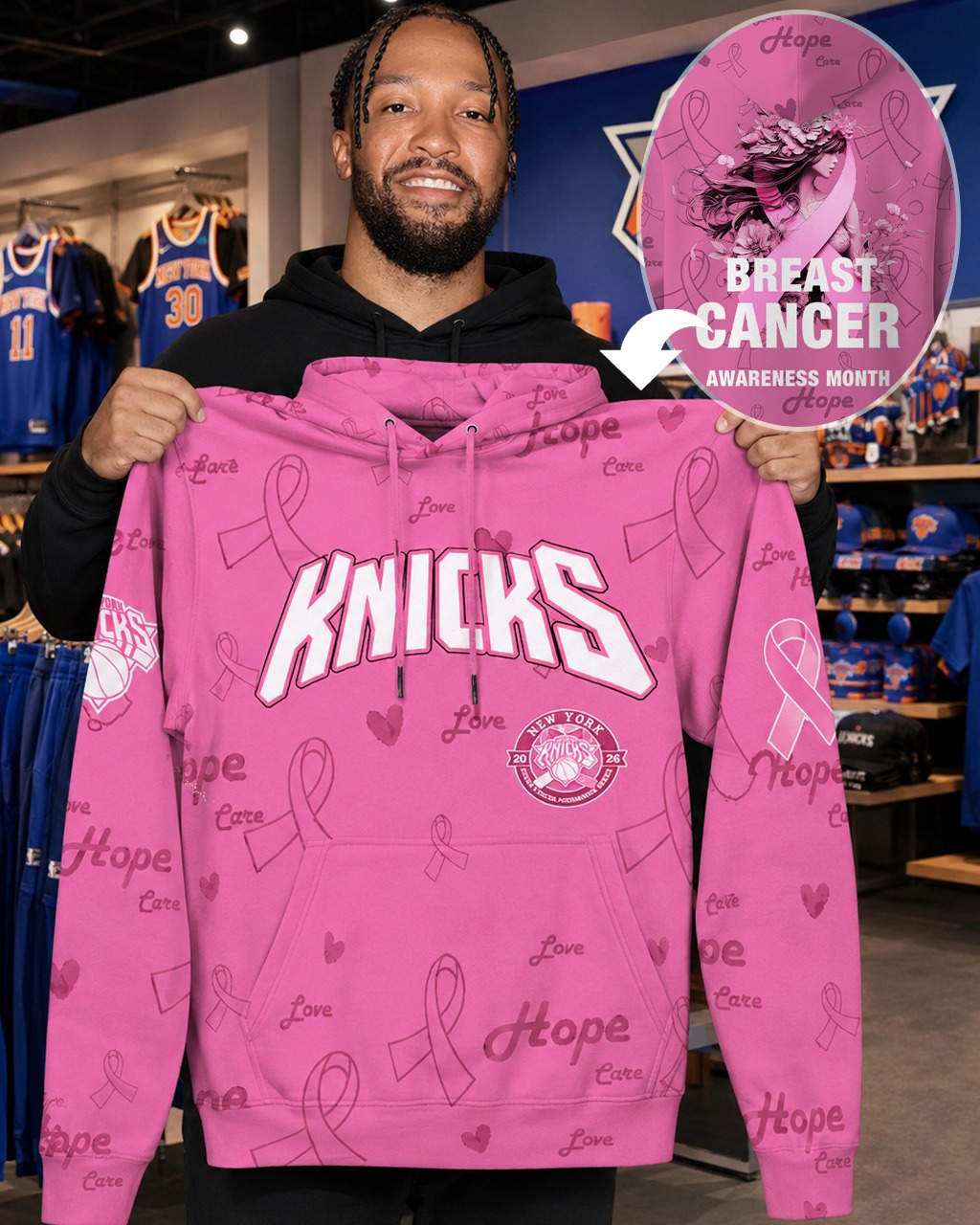 Sport Trend Facebook ad: Knicks Pride. Pink Power.