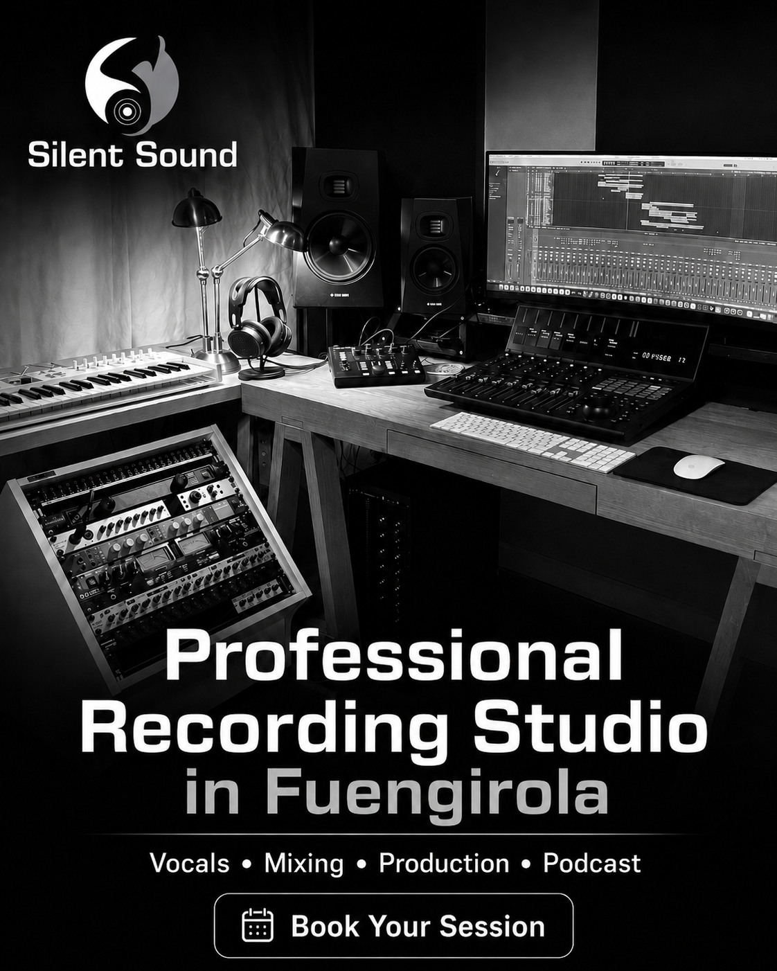 Silent Sound Facebook ad: Book Studio Time now